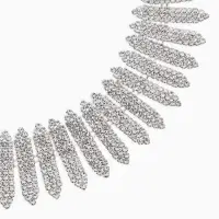 Набор 2 предмета: серьги, колье со стразами &laquo;Лёд. Лепестки&raquo;. d=13.5 см, белый в серебре