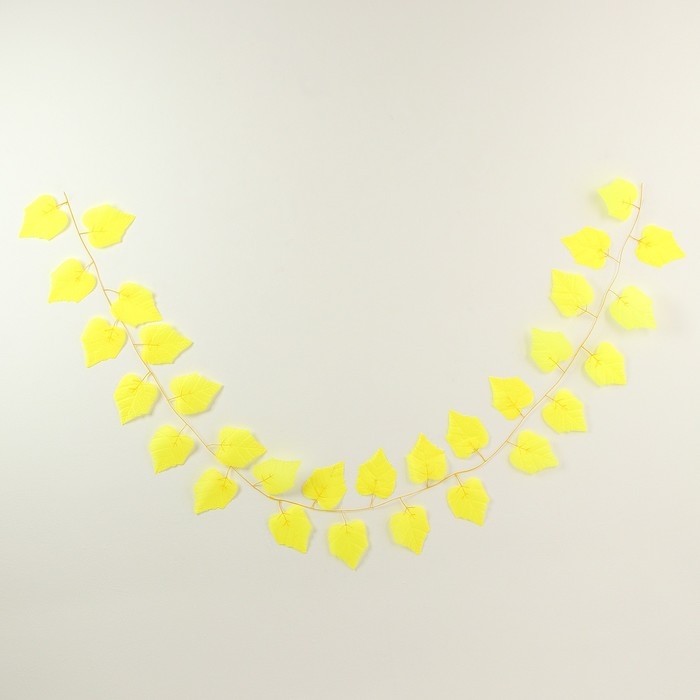 Декор &laquo;Гирлянда из листьев&raquo; длина: 2,4 м, ширина: 26 см, цвет жёлтый