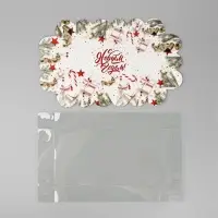 Коробка для кондитерских изделий с пластиковой крышкой &laquo;С Новым годом!&raquo;, 10.5&times;21&times;3 см