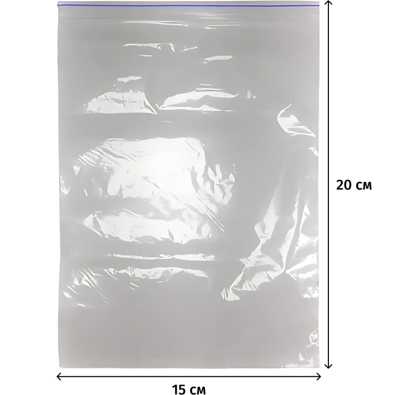Пакет с замком (Zip Lock) 15х20 см, 60 мкм, 100 шт/уп