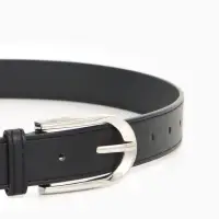 Ремень женский, 110&times;2.8 см, овальная пряжка металл, серебристая, чёрный