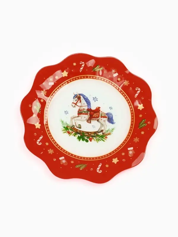 Тарелка плоская новогодняя «Игрушки», d=23 см Тарелка плоская новогодняя «Игрушки», d=23 см