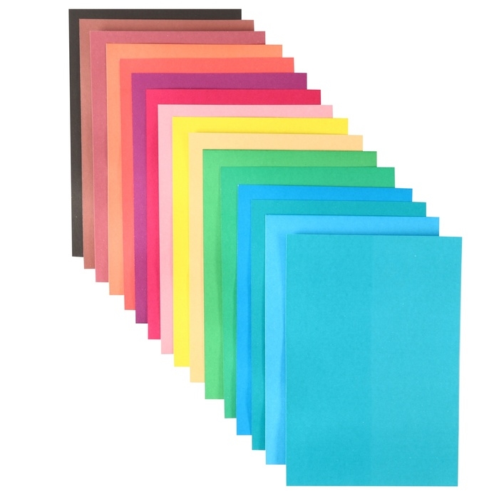 Картон цветной, А4, 16 листов, 16 цветов, немелованный, двусторонний, в папке, 200 г/м&sup2;, Холодное сердце