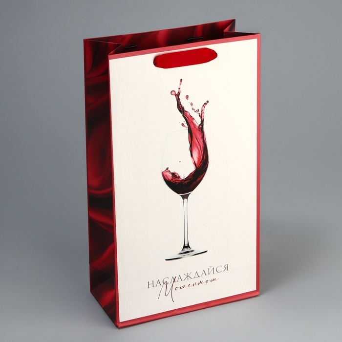 Пакет подарочный под две бутылки, упаковка, «Наслаждайся», 35 х 20 х 9 см Пакет подарочный под две бутылки, упаковка, «Наслаждайся», 35 х 20 х 9 см