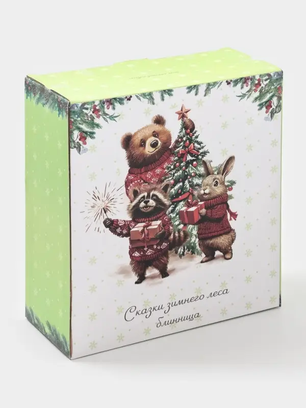 Блинница Доляна «Новогодние животные», 23.5×9.7 см, доломит, белая Блинница Доляна «Новогодние животные», 23.5×9.7 см, доломит, белая