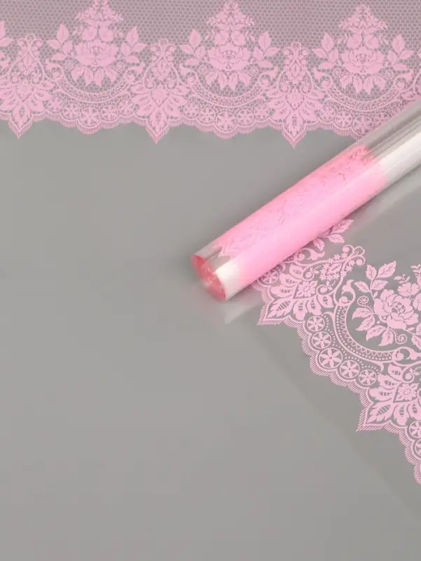 Плёнка для цветов &laquo;Ажур&raquo;, прозрачный/розовый жемчуг, 0.6&times;9.3&plusmn;5% м, 40 мкм, 200 г