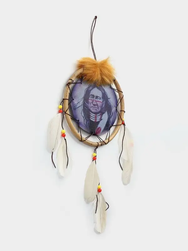 Ловец снов &laquo;Индеец&raquo;, 15&times;2&times;35 см, бежевый