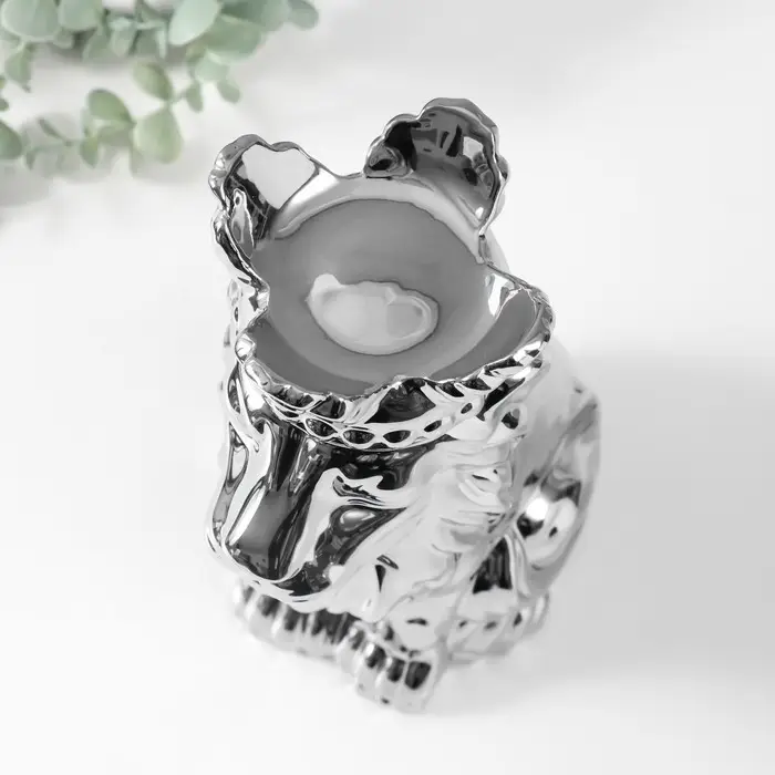 Фигурка керамика &laquo;Лев в короне&raquo;, серебро, 17&times;12&times;26 см