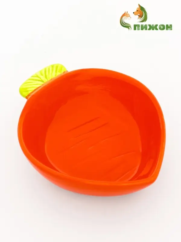 Миска &laquo;Морковь&raquo;, 30 мл, 10&times;13&times;3.8 см, керамика, оранжевая