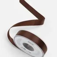 Лента атласная TEIRA, двухсторонняя, 20 мм, 25&plusmn;1 м, коричневая №0850