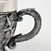 Кружка средневековая &laquo;Рыцарь&raquo;, 300 мл, 14&times;9.5&times;10.5 см, нержавеющая сталь, серебристая