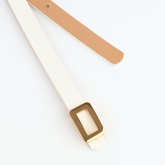 Ремень женский, ширина 1,6 см, пряжка металл, цвет белый