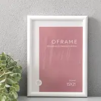 Фоторамка для фото 15х21 см "Oframe", пластик, белый, (пластиковый экран)