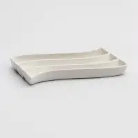 Блюдо для оливок, 3 ячейки, 21.5&times;15&times;2.5 см, фарфор, белое