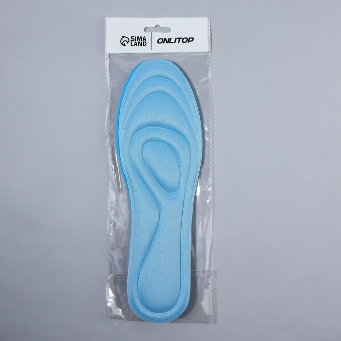 Стельки для обуви, универсальные, влаговпитывающие, р-р RU до 44 (р-р Пр-ля до 46), 28 см, пара, цвет голубой Стельки для обуви, универсальные, влаговпитывающие, р-р RU до 44 (р-р Пр-ля до 46), 28 см, пара, цвет голубой