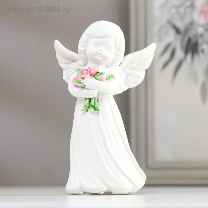 Сувенир полистоун Сувенир полистоун "Белоснежный ангел-девочка с охапкой роз" МИКС 14х7,5х7 см