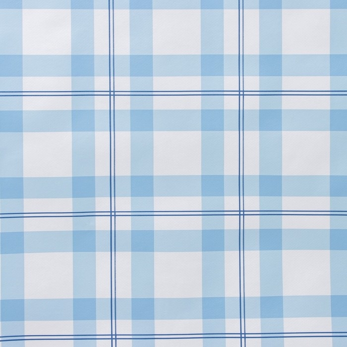 Клеёнка на стол Доляна «Клеточка», на нетканой основе, ширина 137 см, толщина 0,2 мм, рулон 20 м, цвет голубой