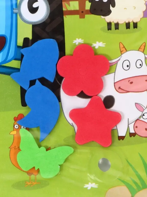 Акваковрик надувной, 60&times;50 см, фигурки EVA, Синий Трактор