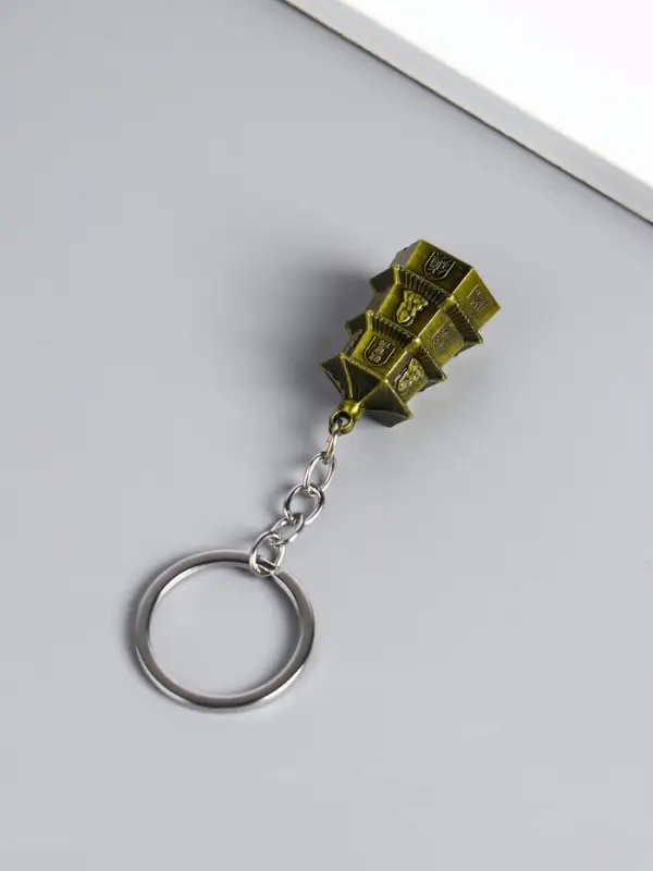 Брелок металл нэцке Брелок металл нэцке "Пагода 3 яруса"бронза 3,8х2,5х2,2 см