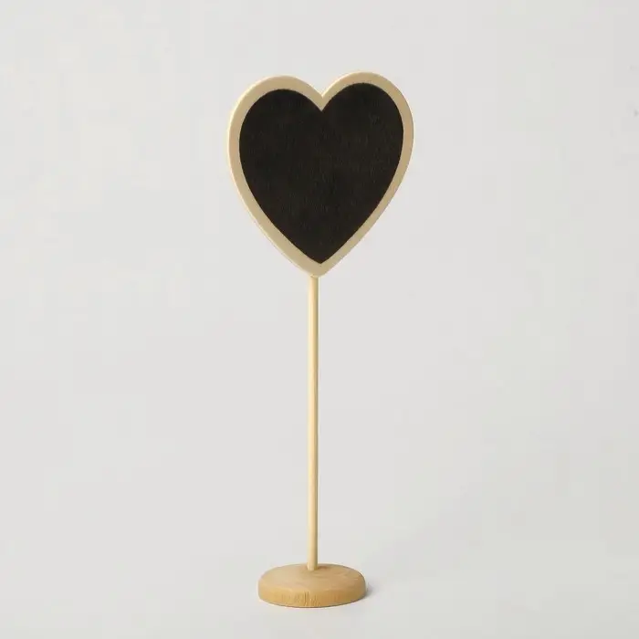 Меловой ценник «На ножке» 18×7.5, сердечко, (фасовка 10 шт.), чёрный