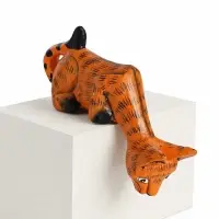 Фигура &laquo;Котёнок Рыжик подглядывает&raquo;, 17&times;14&times;6 см, дерево
