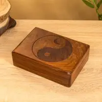 Шкатулка "Инь-ян" 20х15х6 см, дерево шишам