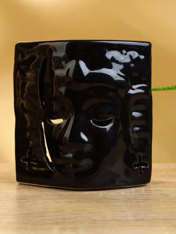 Аромалампа «Маска», 11×9×6 см, керамика, тёмно-коричневая