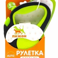 Рулетка &laquo;Пижон&raquo; светоотражающая, 5 м, до 30 кг, лента, прорезиненная ручка, зелёная