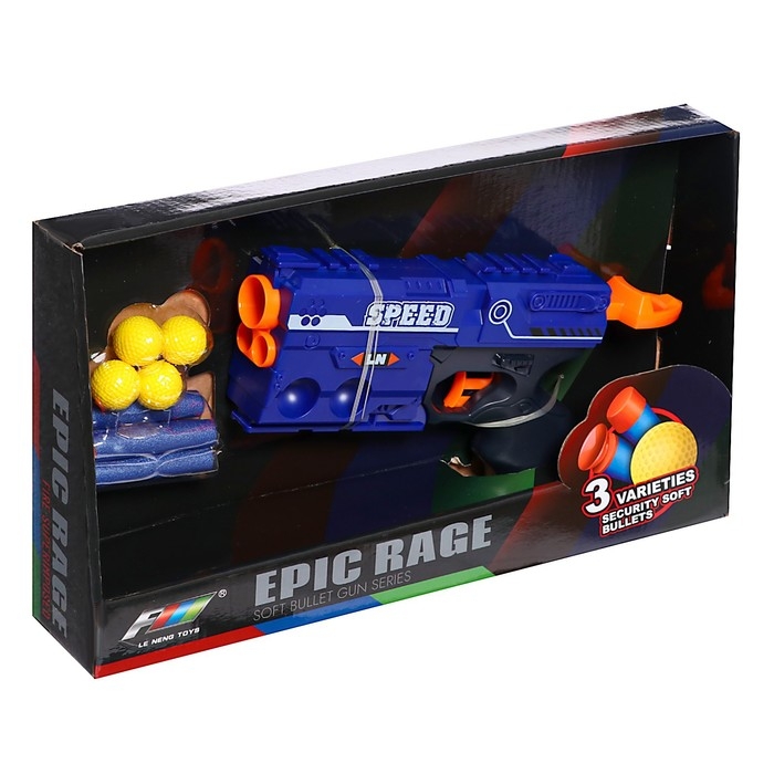 Бластер «Ярость», стреляет мягкими пулями и шариками Бластер «Ярость», стреляет мягкими пулями и шариками