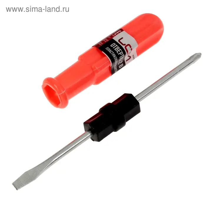 Отвертка комбинированная ЛОМ, 2 в 1, пластиковая рукоятка, PH1/SL5×70 мм