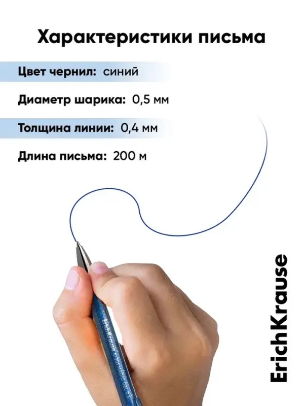 Стираемая ручка ErichKrause R-301 Magic Gel, гелевая, узел 0.5 мм, синяя