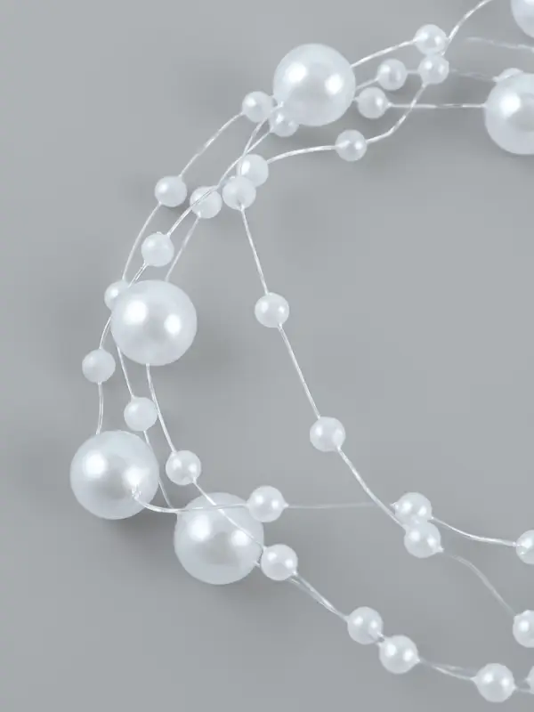 Жемчуг на леске, 3/8 мм, 9&plusmn;0.5 м, белый