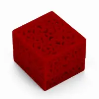 Футляр под парные кольца, серьги, запонки &laquo;Кружево&raquo;, бархатный, 5.5&times;6.5 см, красный