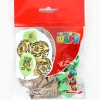 Воздушные шары латексные 12" С днём рождения. Тигр&raquo;, набор 10 шт.