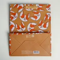 Пакет подарочный крафтовый, упаковка, &laquo;Пёсик&raquo;, MS 18&times;23&times;10 см