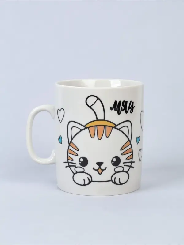 Кружка керамика под роспись акрилом "Кот" (краска в наборе)