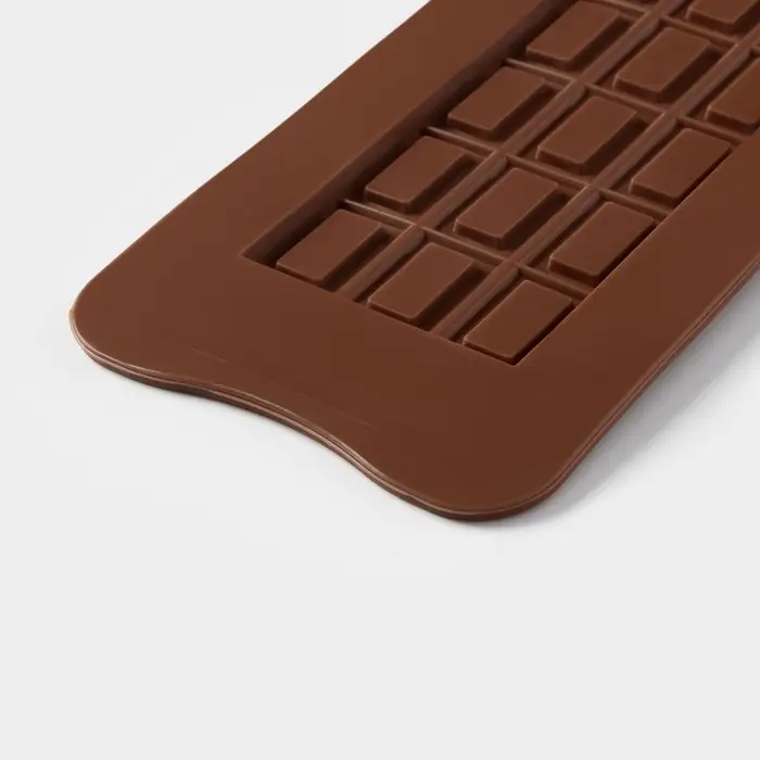 Форма для шоколада Доляна «Шоколатье», силикон, 25×11.5×0.5 см, 15 ячеек, коричневая Форма для шоколада Доляна «Шоколатье», силикон, 25×11.5×0.5 см, 15 ячеек, коричневая