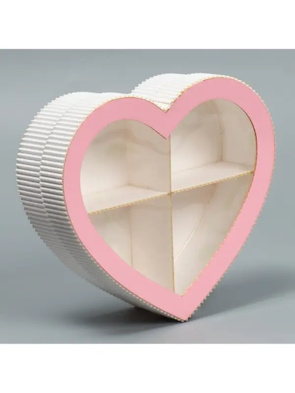 Коробка подарочная, кондитерская упаковка &laquo;Сердце&raquo;, розовая 18&times;16.5&times;5 см