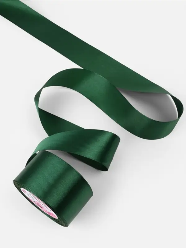 Лента атласная, 50 мм, 23&plusmn;1 м, тёмно-зелёная №128