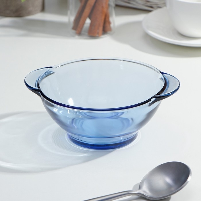 Бульонница стеклянная с ушками Only, 510 мл, цвет синий Бульонница стеклянная с ушками Only, 510 мл, цвет синий