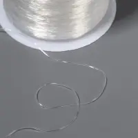 Нить для плетения, эластичная, 100&plusmn;1 м, d=0.4 мм, прозрачная