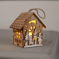 Ёлочная игрушка &laquo;Домик с детьми&raquo;, 8&times;4&times;4 см, от батареек, свечение тёплое белое