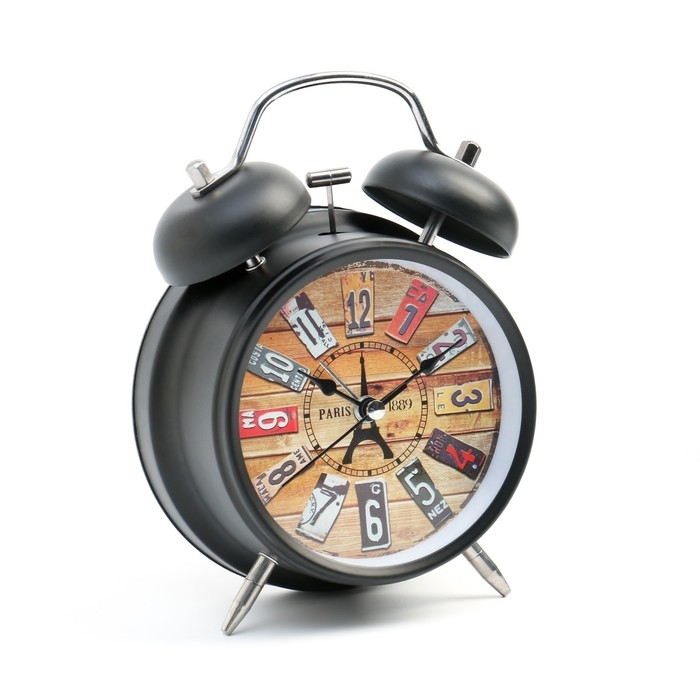 Часы - будильник настольные Часы - будильник настольные "Классика", дискретный ход, 11.5 х 16 см, черный