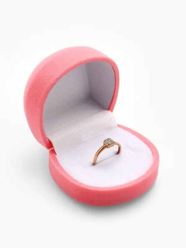 Футляр под кулон, серьги, кольца &laquo;Кнопка&raquo;, бархатный, 5.3&times;5&times;3.3 см, розовый