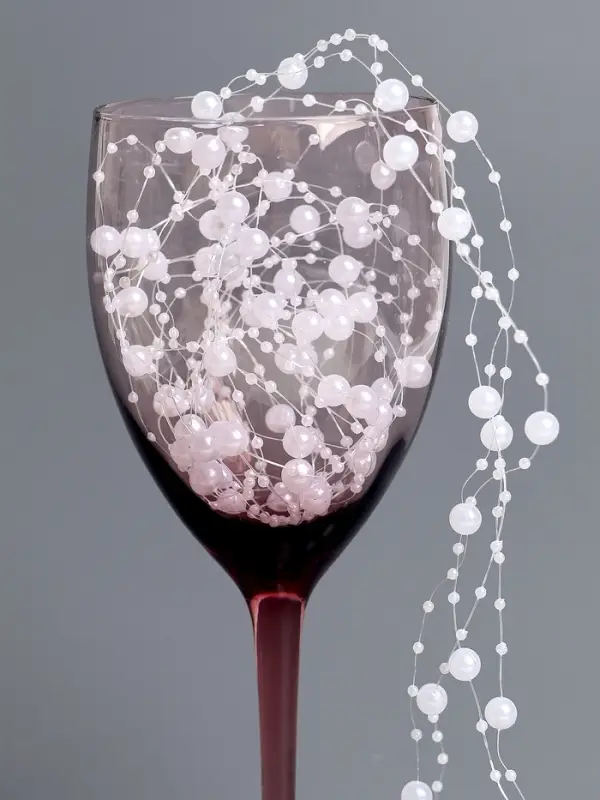 Гирлянда для декора из бусин, жемчужный Гирлянда для декора из бусин, жемчужный