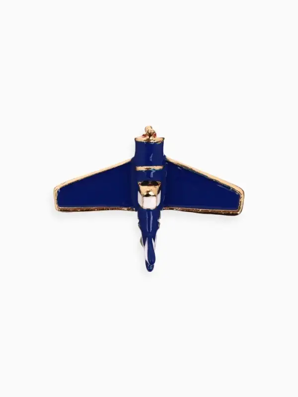 Брошь &laquo;Самолёт с пропеллером&raquo;, синяя в золоте