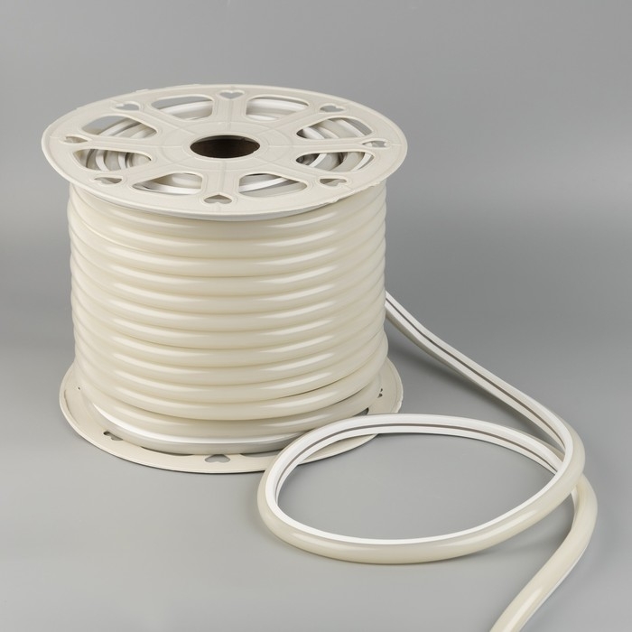 Гибкий неон Luazon Lighting 16 мм D-образный, IP65, 50 м, SMD2835, 120 LED/м, 220 В, свечение тёплое белое Гибкий неон Luazon Lighting 16 мм D-образный, IP65, 50 м, SMD2835, 120 LED/м, 220 В, свечение тёплое белое