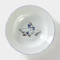 Тарелка глубокая Добрушский завод &laquo;Гуси&raquo;, 250 мл, d=20 см, фарфор, белая деколь МИКС