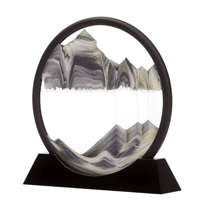 Песочные часы-картина Песочные часы-картина "Каракум", d-26 см, антистресс, песок черный