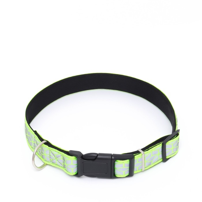 Ошейник со светоотражающим орнаментом, 55 х 2,5 см, салатовый Ошейник со светоотражающим орнаментом, 55 х 2,5 см, салатовый